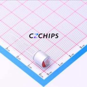 ตัวเก็บประจุแบบแข็ง HS0J108M0808PC แบบ Through-hole (THT), ขนาด D8xL8 มม. 1000uF 20% 6.3V 3.5 มม. - Product Image 1