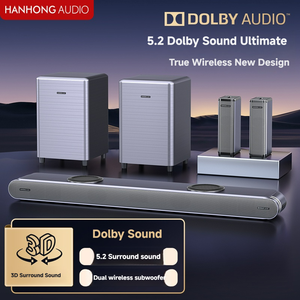 ระบบโฮมเธียเตอร์ 310W แท้ 5.2 แชนแนล พร้อมซับวูฟเฟอร์ไร้สายคู่ สำหรับทีวี รุ่น 069DB-M ระบบเสียงรอบทิศทาง 5.2 แท้ ระดับเรือธง 14 ไดรเวอร์ - Product Image 1
