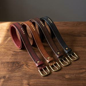 Ceintures formelles pour hommes en cuir de vache 100% véritable, durables, écologiques, avec boucle carrée en acier, vintage, imperméables, solides, légères, équestres - Product Image 1