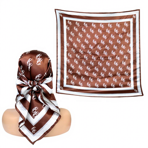 Customized logo <strong>Silk</strong> Satin <strong>Head</strong> <strong>Scarves</strong> Hair Bandana Edge Wraps Designer <strong>Silk</strong> Satin Hijab <strong>Scarf</strong> <strong>for</strong> Women Stylish Luxury - Product Image 1