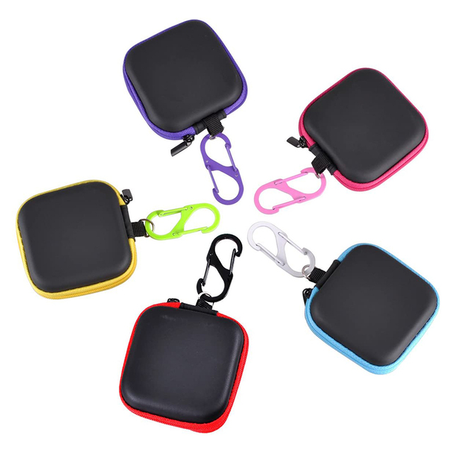 Mini Square Earphone EVA Storage Protective Case  USB Cables Earbuds Empty Shell Case