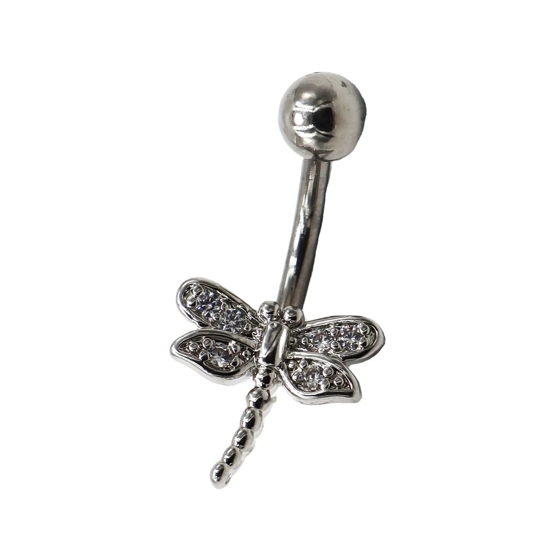 Anelli ombelico in acciaio inox moda libellula Piercing ombelico pendente 10mm per le donne