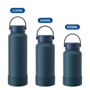 2025 Nueva tetera deportiva de acero inoxidable de gran capacidad 1L taza americana tazas de paja con mango portátil - Product Image 2