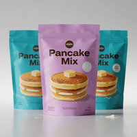 Sachets de mélange pour crêpes et gaufres pour supermarchés, sachets refermables à fermeture éclair, sachets debout en plastique, mélange de farine pour gâteaux, poudre à crêpes, emballage de sachets