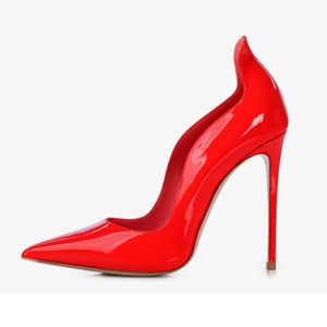 Chaussures de travail sexy et élégantes à talons aiguilles rouges brillants personnalisées pour femmes - Product Image 2