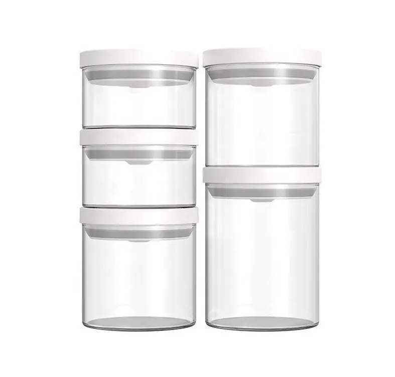 Герметичный стеклянный контейнер, новый стиль, кухонный стеклянный контейнер для хранения продуктов, Штабелируемый контейнер для кофе