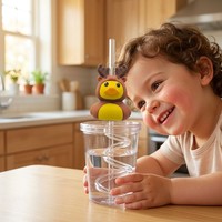 Pailles en plastique en forme de canard, décoratives pour fêtes, accessoires pour gobelets de bar