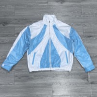 Ensemble de survêtement streetwear personnalisé par le fabricant, style hip-hop, coupe ample, en nylon, maille et TPU, comprenant une veste coupe-vent et un pantalon