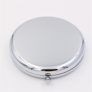 圆形金属紧凑型镜子激光雕刻促销礼品空白金属工艺品 - Product Image 3