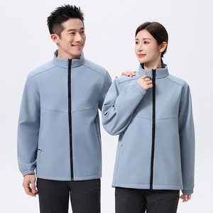 Autumn Winter Warm Fleece Stand Collar Softshell <b>Jacket</b> Unisex Windproof Outdoor Workwear Outerwear - Product Image 2