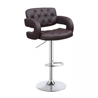 Tabouret de bar pivotant et réglable en hauteur, avec structure métallique moderne et contemporaine, pour restaurant, caisse ou réception.
