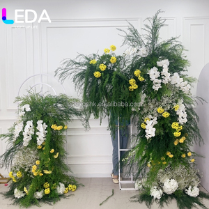 ฉากหลังดอกไม้ประดิษฐ์สีเขียวแบบสั่งทำพิเศษ LEDA พร้อมพรมดอกไม้สำหรับตกแต่งงานแต่งงานทั้งในร่มและกลางแจ้ง - Product Image 6