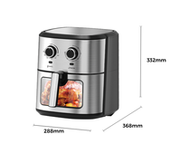 Friteuse à air portable 6L avec minuterie manuelle, nouveau design, appareil de cuisson électrique carré pour la cuisine domestique