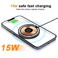 Chargeur sans fil magnétique universel 15W noir USB-C à charge rapide QC3.0 1A avec fonction PD 12-16V et protection OVP