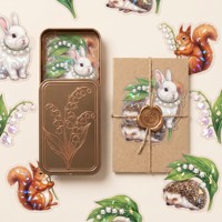 Autocollants décoratifs pour scrapbooking, personnalisés, transparents, en PET, effet holographique, sur le thème des forêts de Versailles