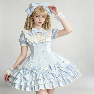Abito Lolita con Colletto <span class=keywords><strong>Peter</strong></span> <span class=keywords><strong>Pan</strong></span> Arricciato, Costume Classico per Cosplay Anime, per Feste di Compleanno Femminili - Product Image 5