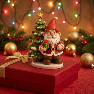 Figura de Papá Noel de Resina al por Mayor, Pintada a Mano, Ecológica, Decoración Navideña para Mesa, Adorno Festivo para el Hogar, Música de Hadas - Product Image 1