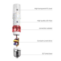 Brillo de ahorro de energía de alta calidad foco LED Luz de maíz 12W 16W E27 E14 candelabro usado decoración de suelo de mesa lámpara de maíz LED