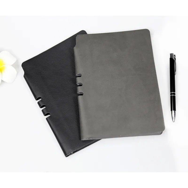Notebook de couro macio personalizado, preço de fábrica, notebook de negócios, planejador preto