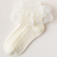 Offre Spéciale blanc rose bébé fille chaussettes nouveau dessin animé enfants blanc filles chaussettes en gros blanc chaussettes école coton pour bébé