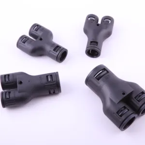 Waterdicht 3-Way Y-Vormige Rubber Wartel Pa6 Nylon Buis Y Connector Voor Flexibele Leiding