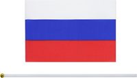 Lot de 25 mini-drapeaux russes pliables en polyester à tenir à la main pour fêtes, défilés et festivals internationaux