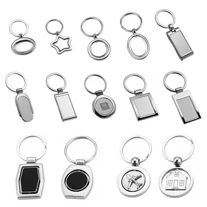 Porte-clés rotatif en acier inoxydable, Logo personnalisé par Sublimation Laser Llavero porte-clés en métal vierge