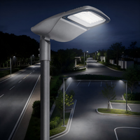 Lampadaire LED à faible éblouissement 100W 200W 300W avec contrôle par cellule photoélectrique, sans entretien, pour l'éclairage des parcs industriels et des routes communautaires
