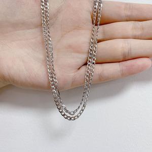 Hip Hop alta gioielleria da uomo 4mm cubana <span class=keywords><strong>925</strong></span> solida catena in argento Sterling <span class=keywords><strong>925</strong></span> collana in argento - Product Image 2