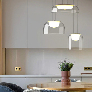 Nordic Minimalist Modern Glass Chandelier Transparent Multi-Head Combination <b>Lighting</b> for Home for <b>Dining</b> Room Bar Counter - Product Image 4