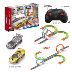 Circuit de train électrique RC à assembler soi-même, en plastique flexible, pour enfants, jouet éducatif, piste de course à l'échelle 1:64 - Product Image 1