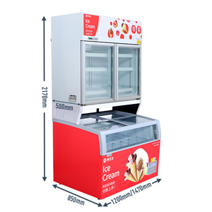 Congélateur commercial à porte vitrée pour supermarché, équipement de présentation d'aliments surgelés et de glace KX-ZQD/HFD, cuve intérieure en acier inoxydable, grande capacité, environnemental - Product Image 5