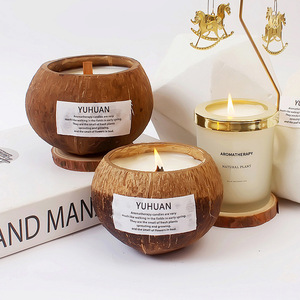 Velas Aromáticas Redondas Hechas a Mano con Aroma a Cáscara de Coco, Velas de Regalo de Aromaterapia con Fragancia Natural de Plantas - Product Image 1