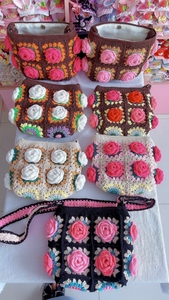 Sac de plage en crochet tournesol 2025 – Sac à bandoulière Amigurumi en coton avec fermeture éclair pour les loisirs et les vacances – Idéal comme cadeau - Product Image 6