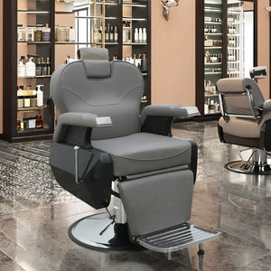 เก้าอี้ตัดผมชายแบบคลาสสิกสไตล์โบราณ ระบบไฮดรอลิก หนัง PU ทนทาน โครงเหล็ก รับสั่งทำทรงผม - Product Image 1