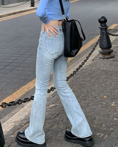 Pantalones vaqueros cómodos sueltos de cintura para mujer, pantalones de pierna ancha, pantalones vaqueros elásticos de moda estilo Boyfriend, pantalones de talla grande - Product Image 6