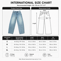 Jean Boyfriend Femme Taille Haute Délavé Effet Usé Jambe Large Ourlet Courbé Respirant Ample Longueur Intégrale Style Y2K