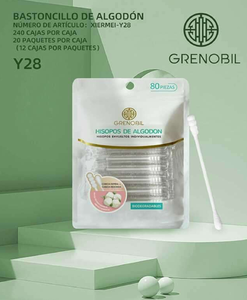 Grenobil Cotton Swabs 80 Pieces Biodegradable Personal Care - Product Image 3