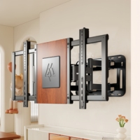 Nuevo diseño de montaje en pared de TV de panel plano de movimiento completo soporte de TV giratorio con Panel de madera soporte de TV de acero para LCD Plasma