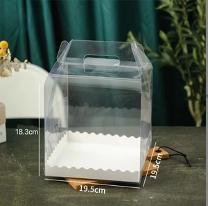 Vente en gros <span class=keywords><strong>de</strong></span> boîtes à gâteaux en plastique transparent Taille personnalisée pour anniversaire, mariage, fête et boulangerie Logo personnalisé - Product Image 3