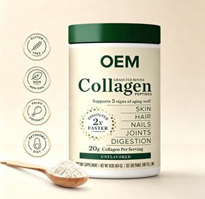 OEM ODM Grass Fed Collagen Peptides Powder GMP Halal 454g Unflavored 20g <b>Protein</b> Per Serving - Product Image 5