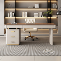Bureau en bois de style italien, luxe léger, simple et moderne, pour bureau à domicile, bureau d'étude, salon, table de direction