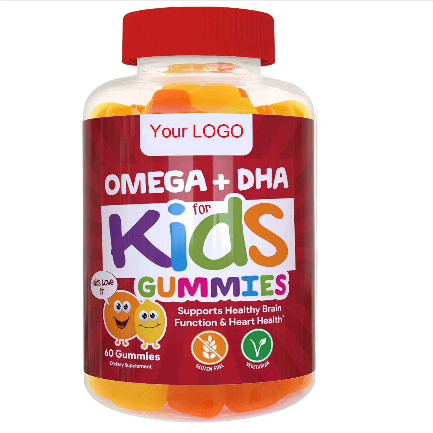 Чемодры для здоровья детей, Omega-3s Детские дха с собственной торговой маркой с EPA и DHA, могут улучшить детские Омега-гумми