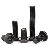 Vis à tête cylindrique hexagonale M3 en acier inoxydable, zinguées noires, conformes ISO 7380, pour vente en gros