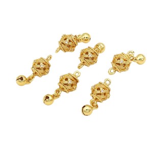 Colgante de Campana Retorcida con Circonita Bañada en Oro de 18K para Fabricación de Collares, Fornituras de Joyería, Formas Mixtas, Material de Cobre - Product Image 5