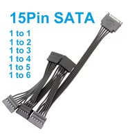 Cavo di Alimentazione per Disco Rigido 15 Pin, Adattatore Splitter da 1 Maschio a 3/4/5/6 Femmine, Prolunga di Alimentazione SATA per PC Fai-da-Te e Server