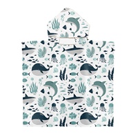 Serviette de plage poncho à capuche pour enfants, en microfibre moderne, tricotée sur mesure, à séchage rapide, idéale pour le surf, vente en gros à prix réduit