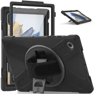 Military duty shockproof tablet cover with hands strap shoulder strap rotate stand for Samsung Galaxy Tab A8 10.5 X200 X205