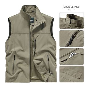 Veste sans manches de golf grande taille, coupe-vent tactique, chasse, camping, pêche, manteau imperméable, gilet de travail pour homme, logo personnalisé - Product Image 2