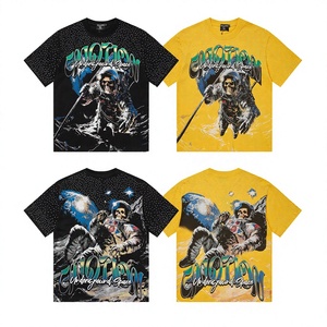 Camiseta de manga corta para hombre con estampado de astronauta espacial Emotion Underground, estilo urbano, corte regular, cuello redondo, algodón jersey - Product Image 4